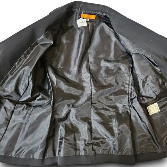 MCM (Authentic) Sleek Black Single Breasted Blazer Suit Lined Jacket, Size M/6-8 - Picture 7 of 10